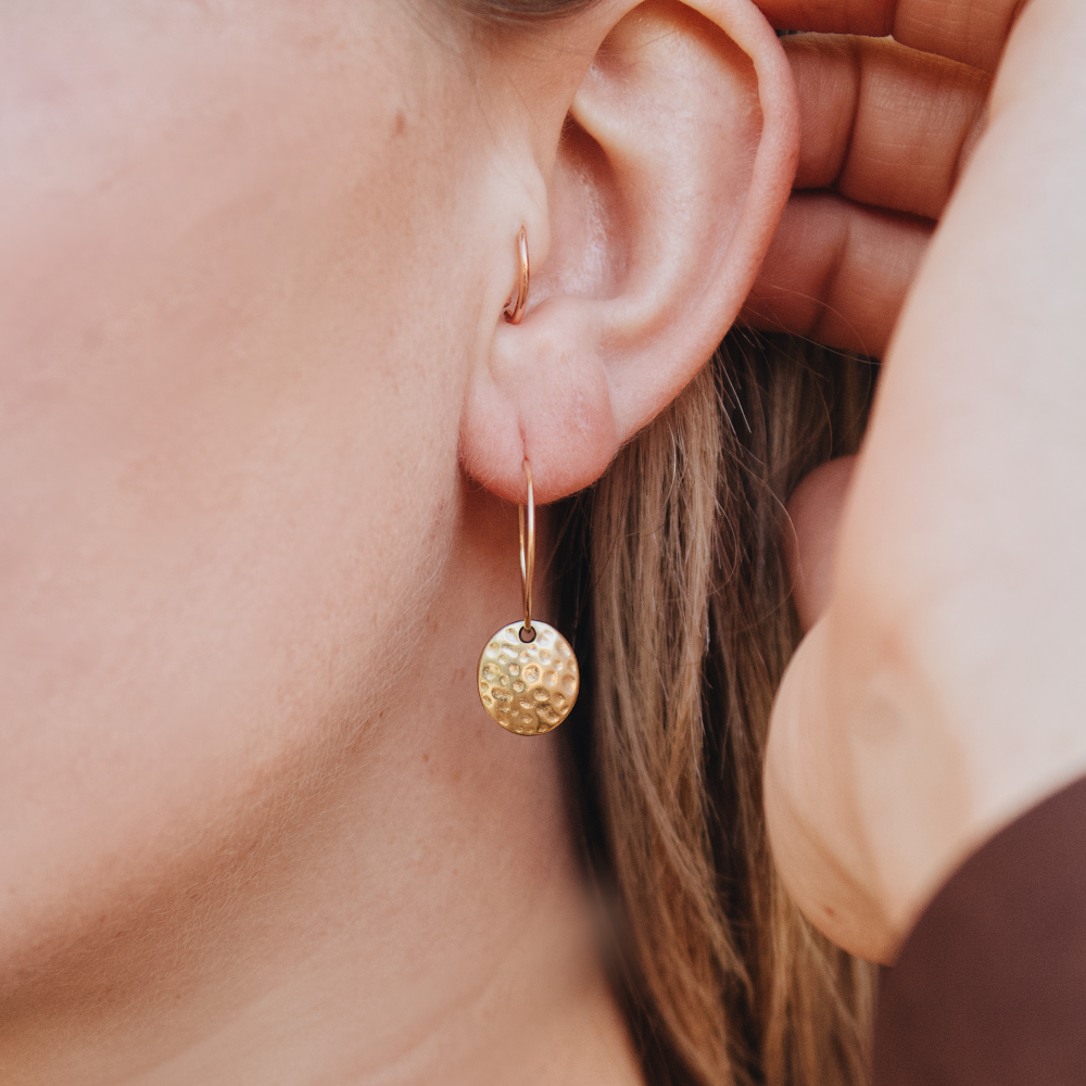 Hammered Drop Earrings