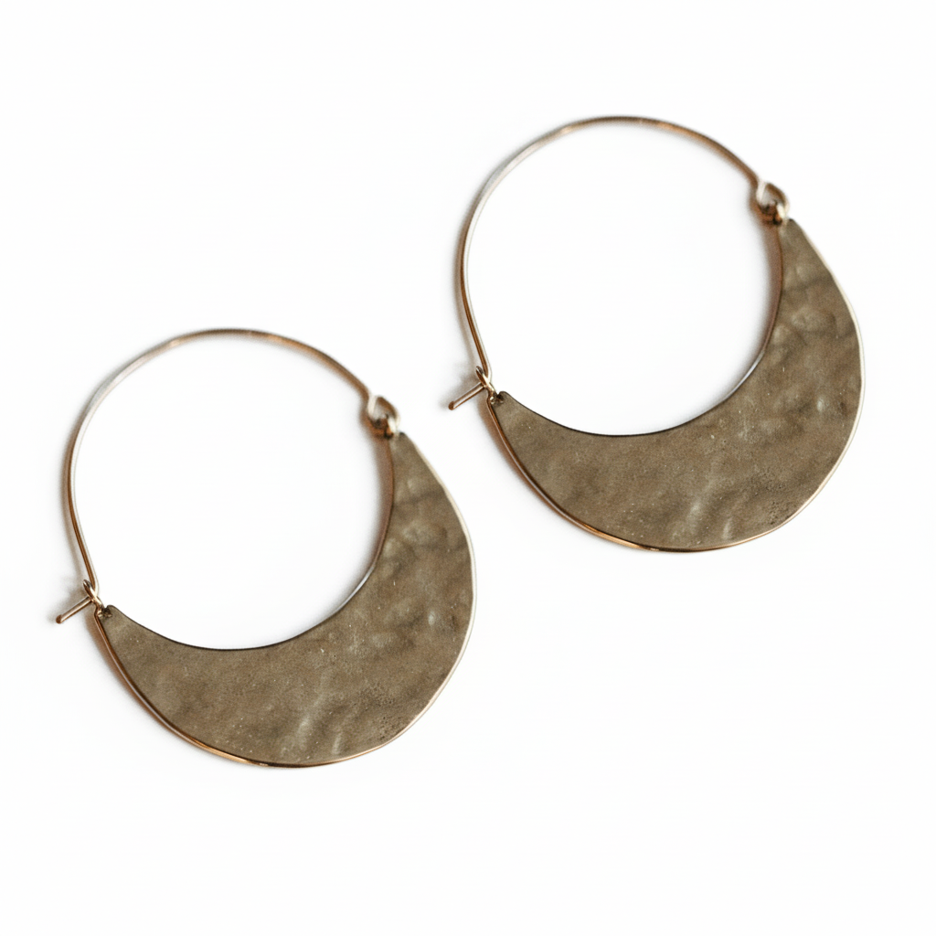 Hammered Hoop Earrings