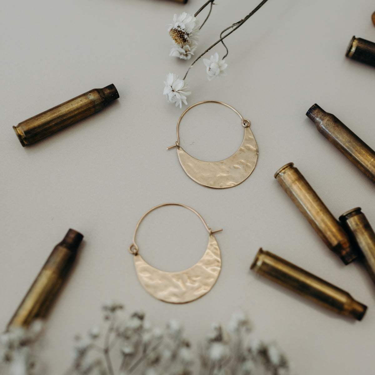 Hammered Hoop Earrings